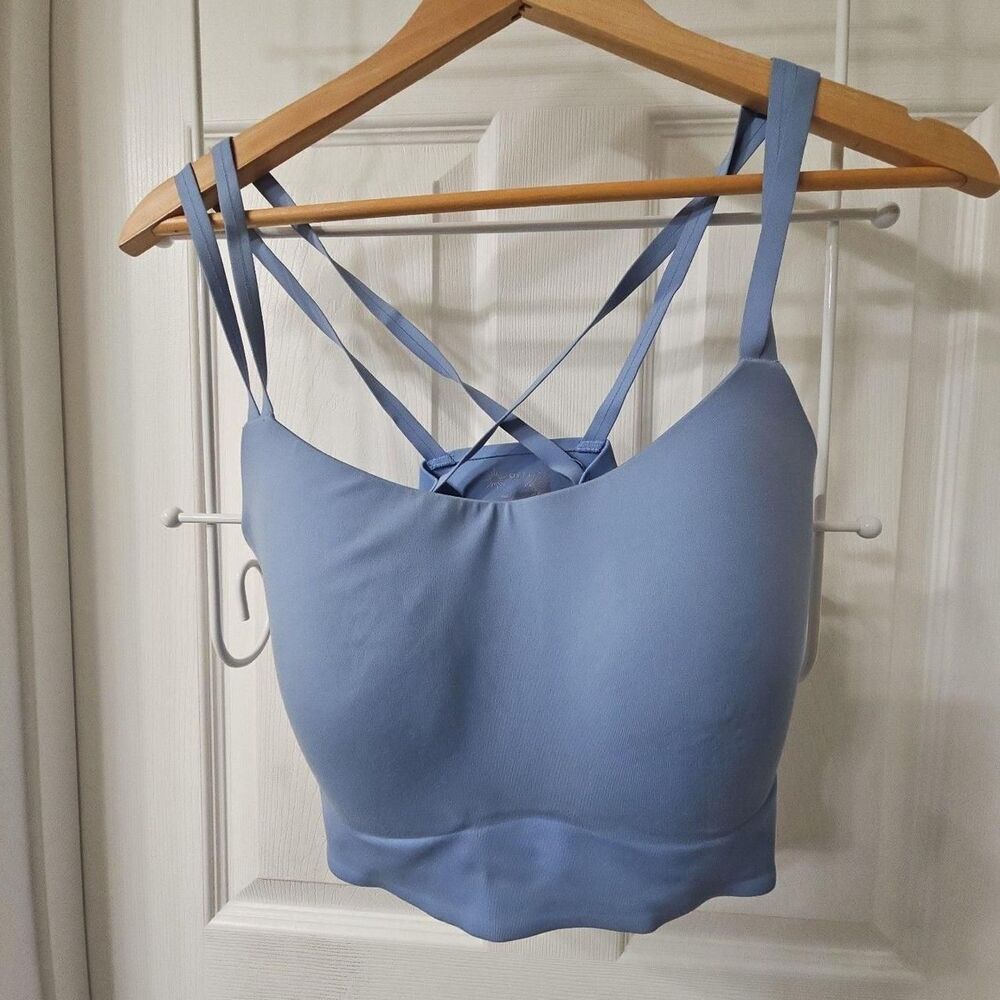 OFFLINE by Aerie Real Me Most Support Strappy Crop Top Blue Size XL